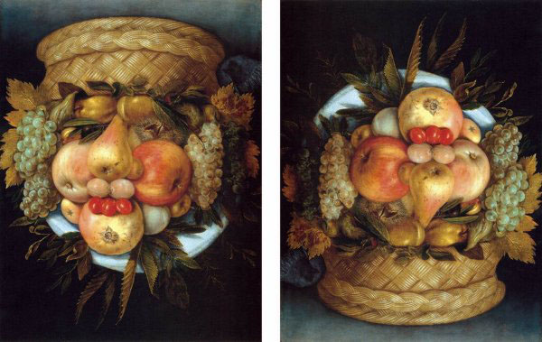 head with basket of fruit